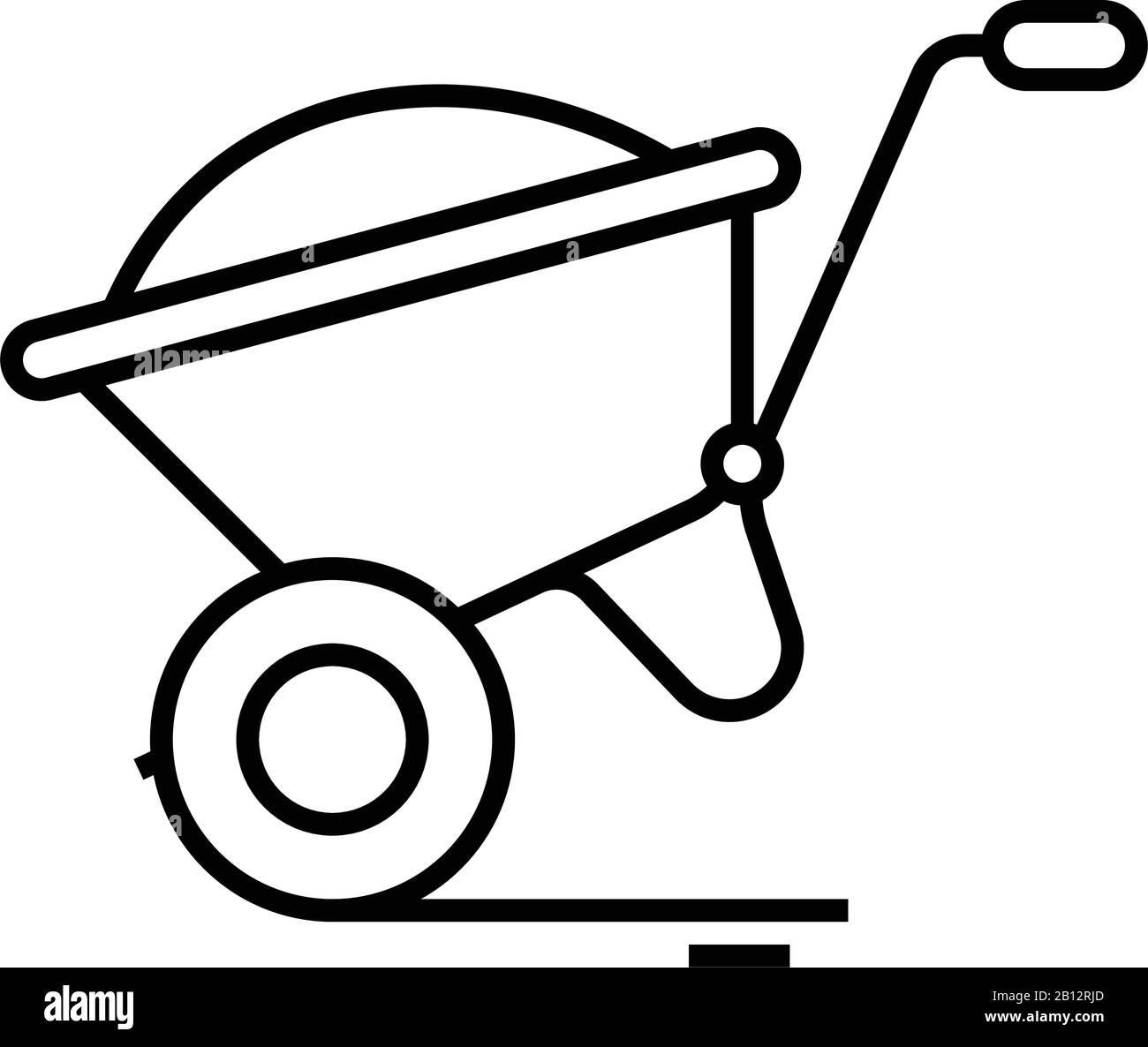Icône de la ligne du chariot de chargement, panneau concept, illustration vectorielle, symbole linéaire. Illustration de Vecteur