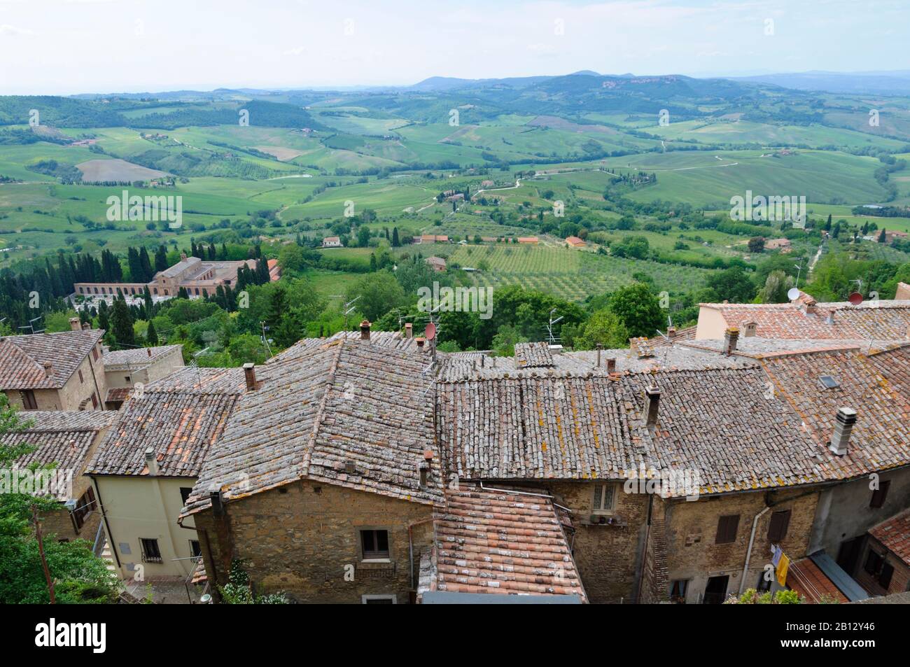 Vue de Montepulciano vers les environs, Toscane, Italie, Europe Banque D'Images