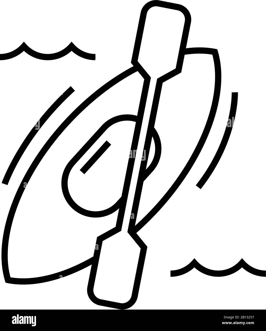 Icône de ligne de canoë, signe de concept, illustration vectorielle de contour, symbole linéaire. Illustration de Vecteur