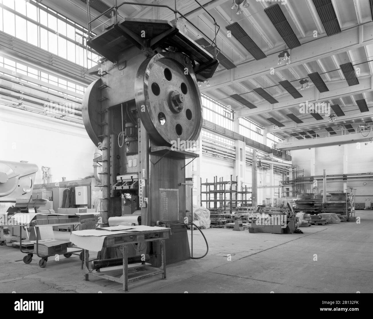 Ancienne presse dans une usine à Artern, Thuringe, Allemagne Banque D'Images