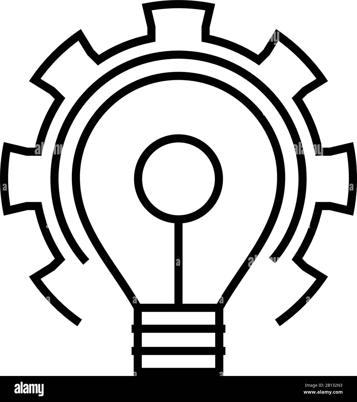 Icône de ligne de décition brillante, signe de concept, illustration vectorielle de contour, symbole linéaire. Illustration de Vecteur