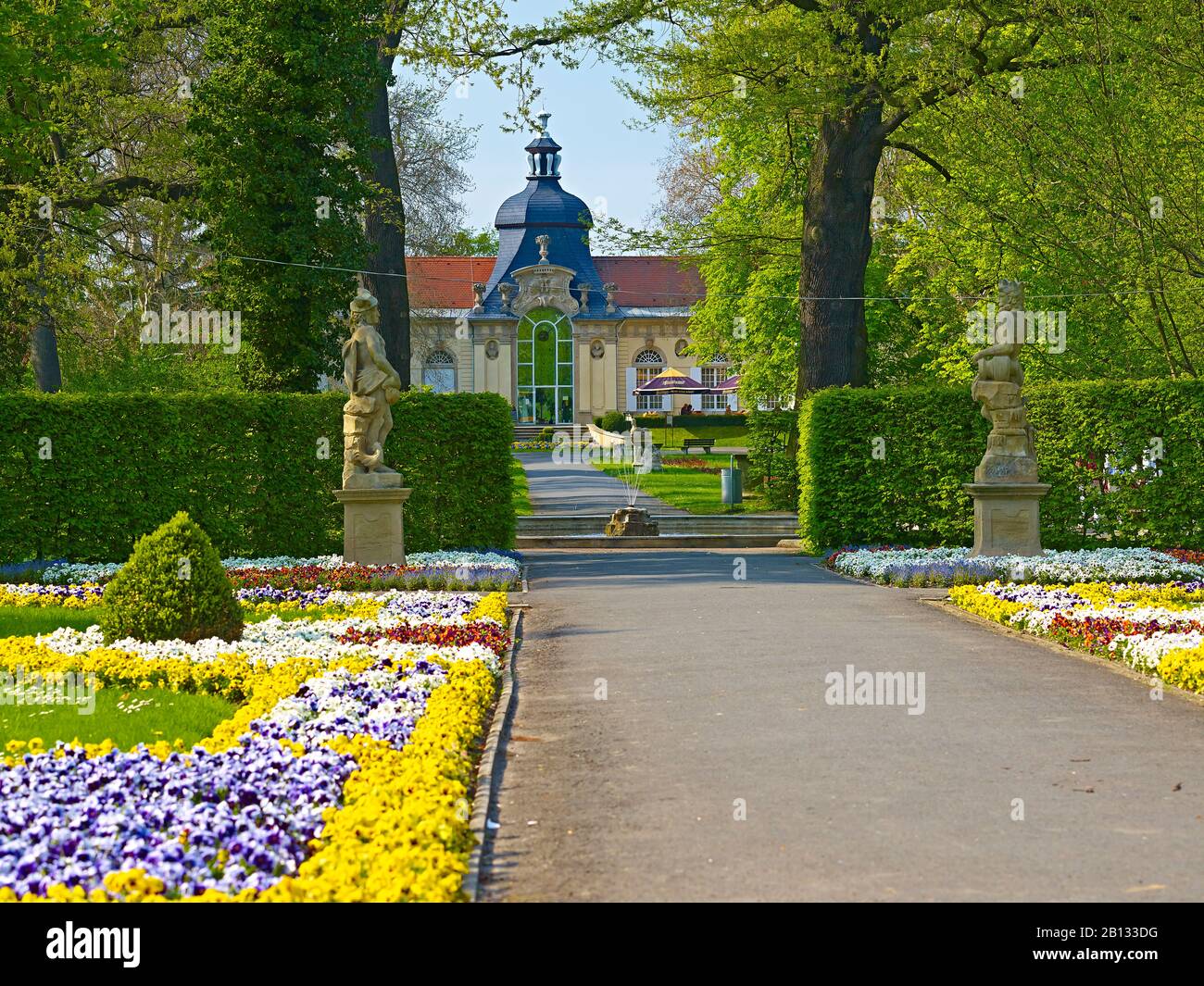 Orangery au parc Seckendorffer de Meuselwitz, Altenburger Land, Thuringe, Allemagne Banque D'Images
