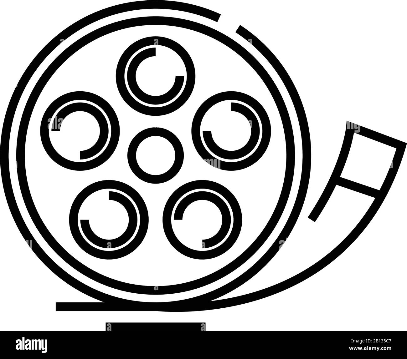 Icône de ligne d'histiry de cinéma, signe de concept, illustration vectorielle de contour, symbole linéaire. Illustration de Vecteur