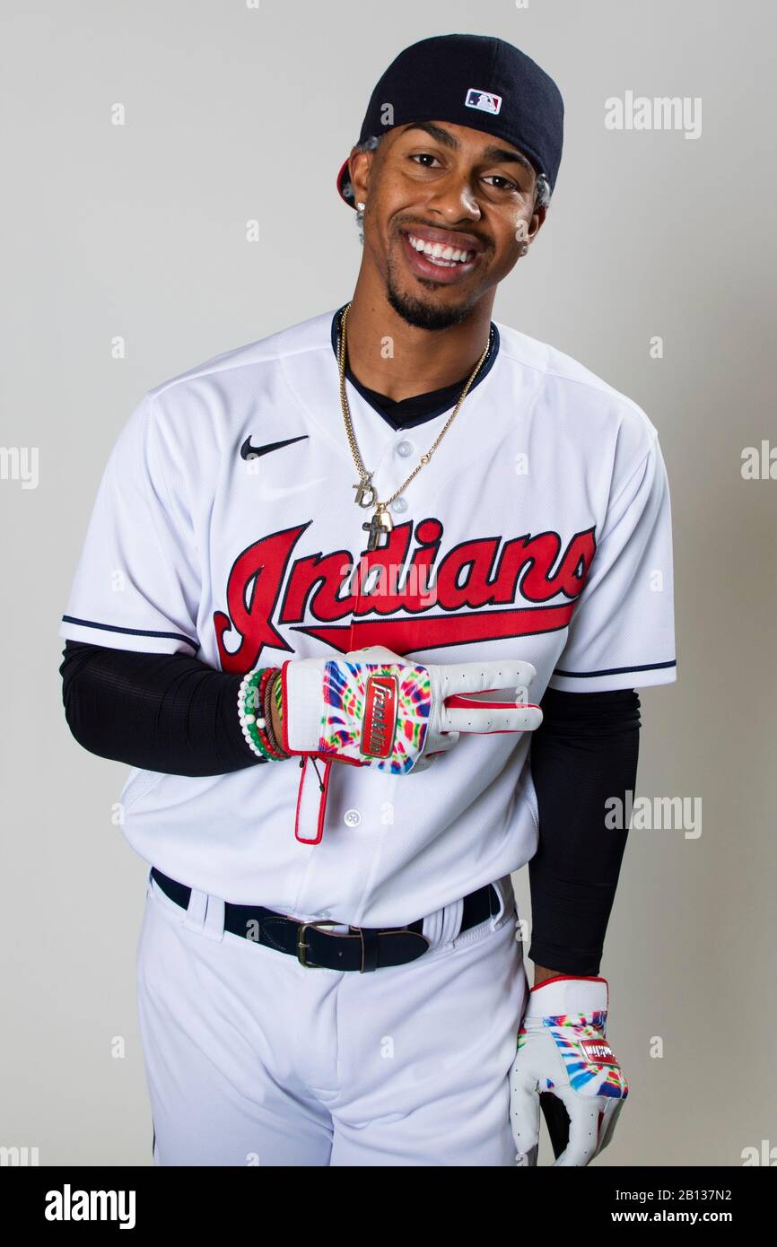 Cleveland Indians shortstop Francisco Lindor pose pour un portrait pendant la journée de photo le mercredi 19 février 2020 à Goodyear, Arizona, États-Unis. (Photo par IOS/ESPA-Images) Banque D'Images