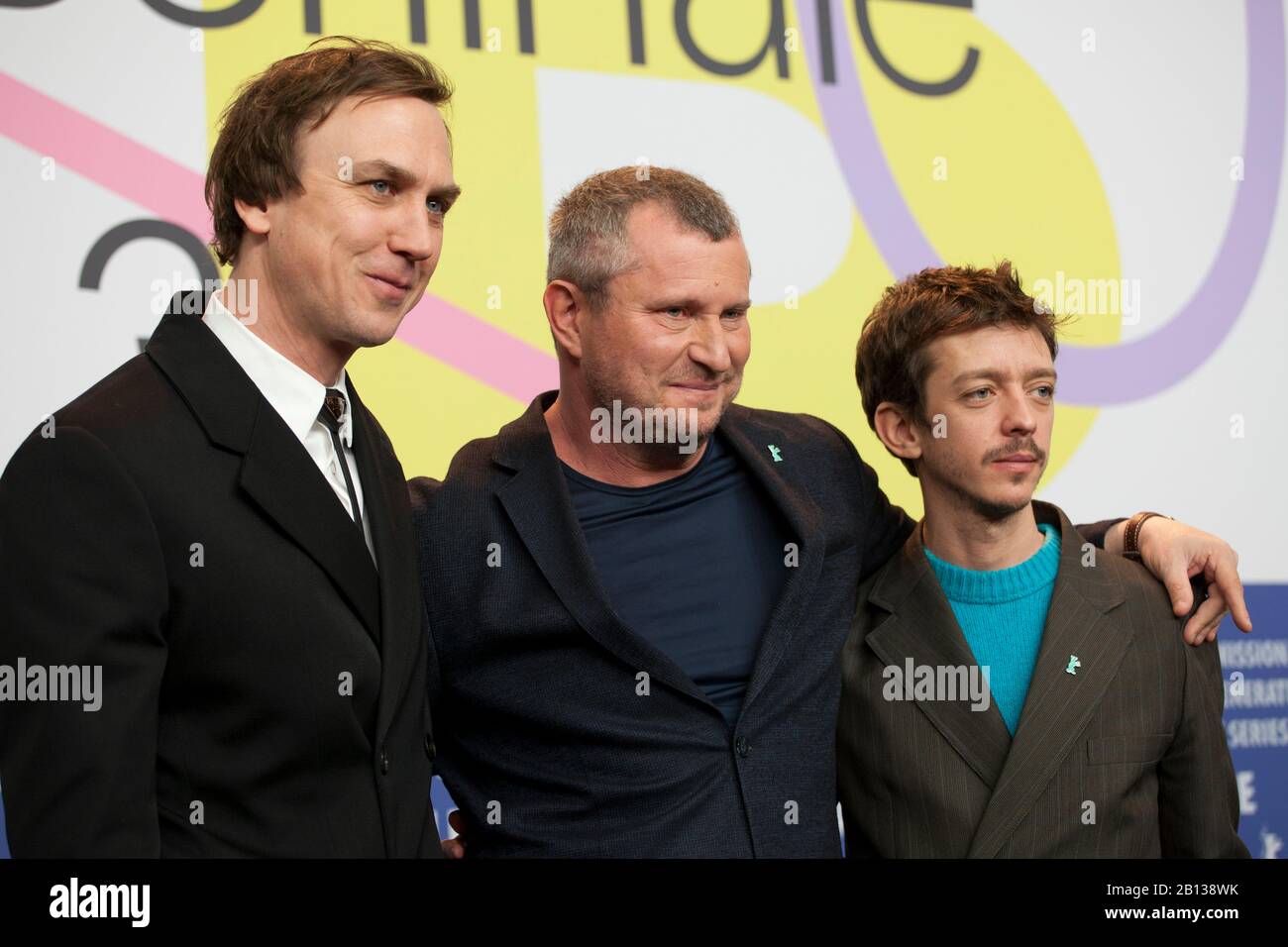 Lars Eidinger, Vadim Perelman et Nahuel Perez Biscayart lors de la conférence de presse pour le film Persian Lessons au 70ème Festival international du film Berlinale, le samedi 22 février 2020, Hôtel Grand Hyatt, Berlin, Allemagne. Crédit Photo: Doreen Kennedy Banque D'Images