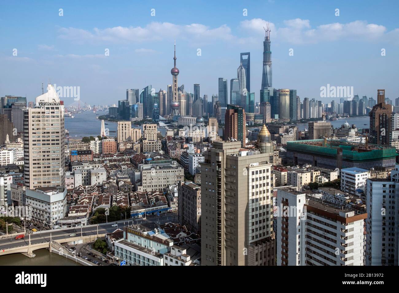 Paysage Urbain,Panorama,Pudong,Shanghai,Chine Banque D'Images