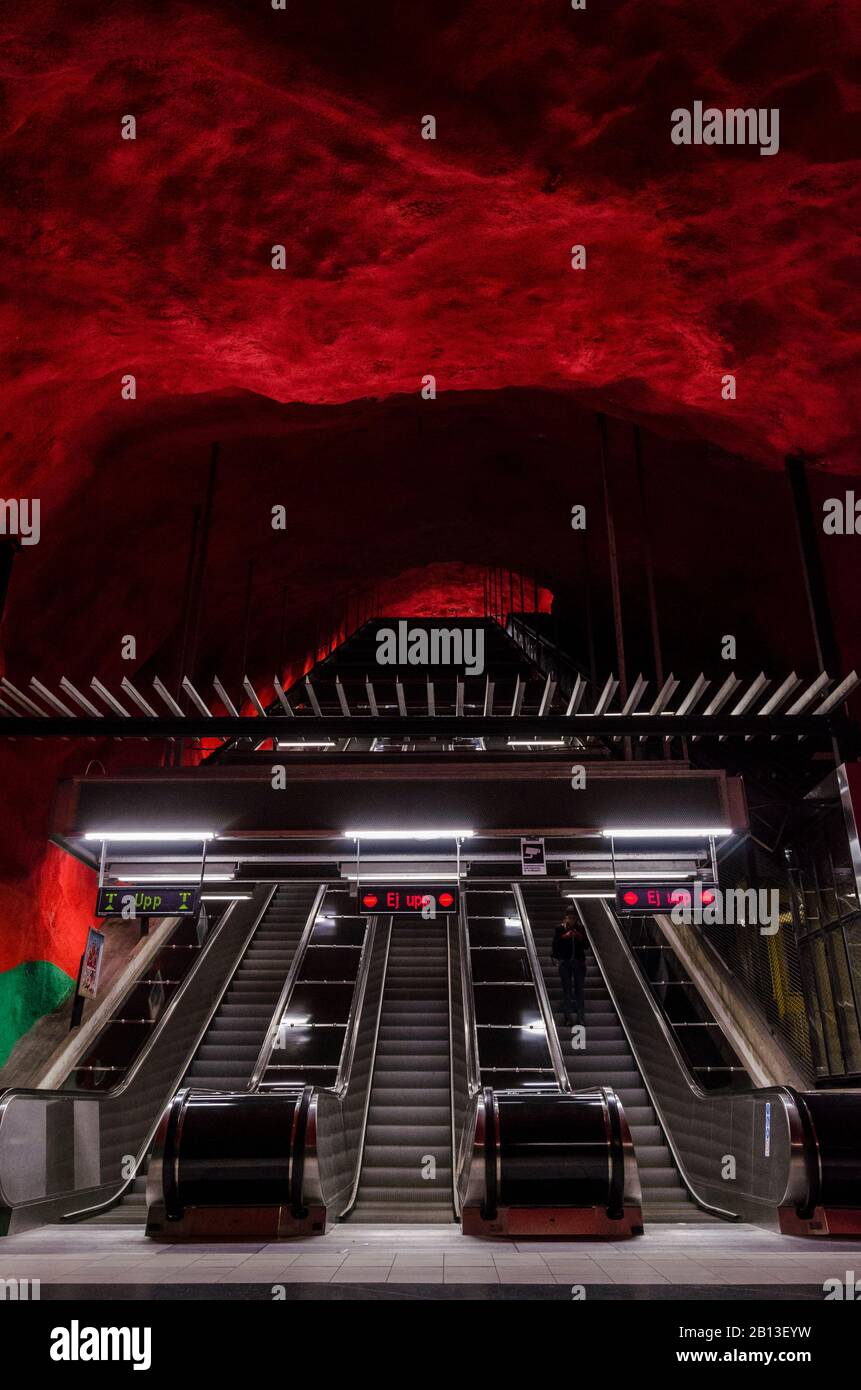 Solna centrum, station de métro, Stockholm, Suède Banque D'Images
