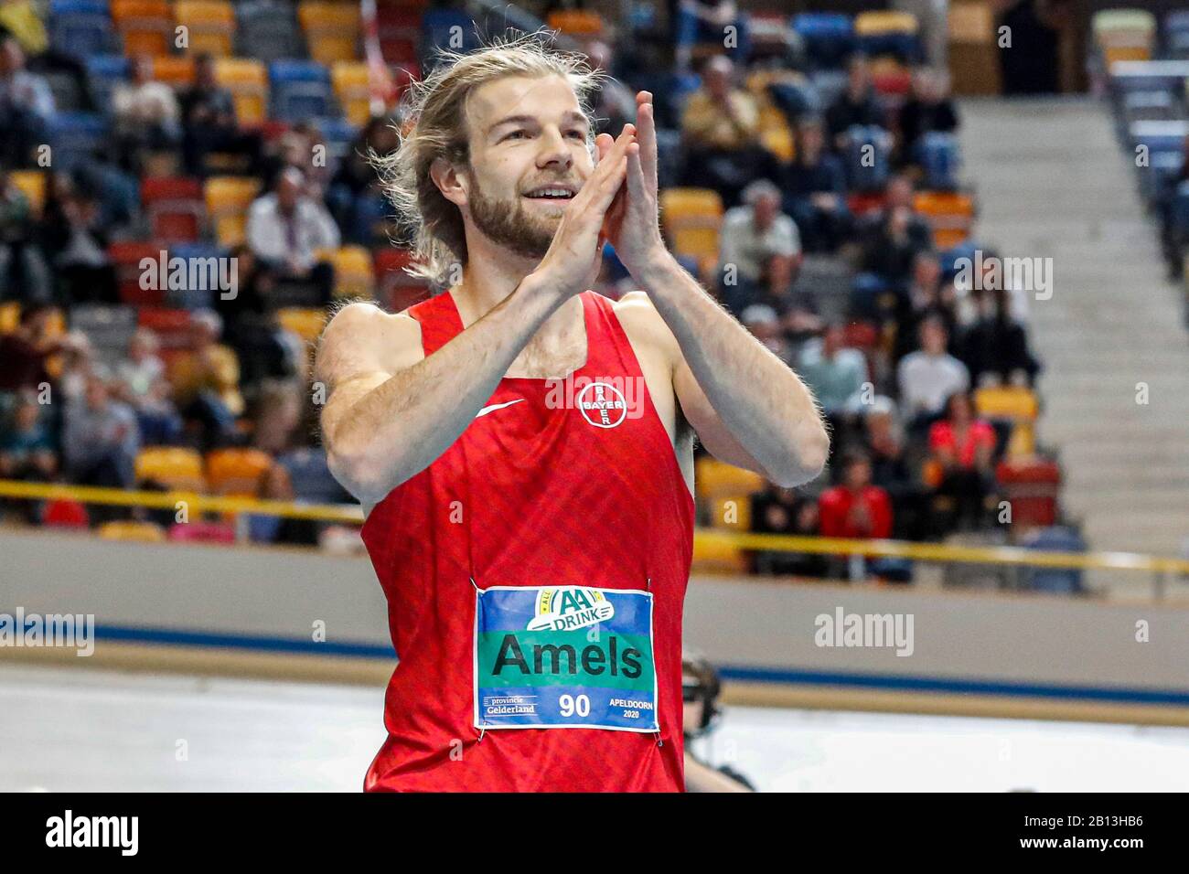 Apeldoorn, Pays-Bas. 22 février 2020. Apeldoorn, 22-02-2020, Omnisport Apeldoorn, High Jump, saison 2019/2020. Douwe Amel Pendant Le Nk Atletiek 2020 Crédit Intérieur: Pro Shots/Alay Live News Banque D'Images