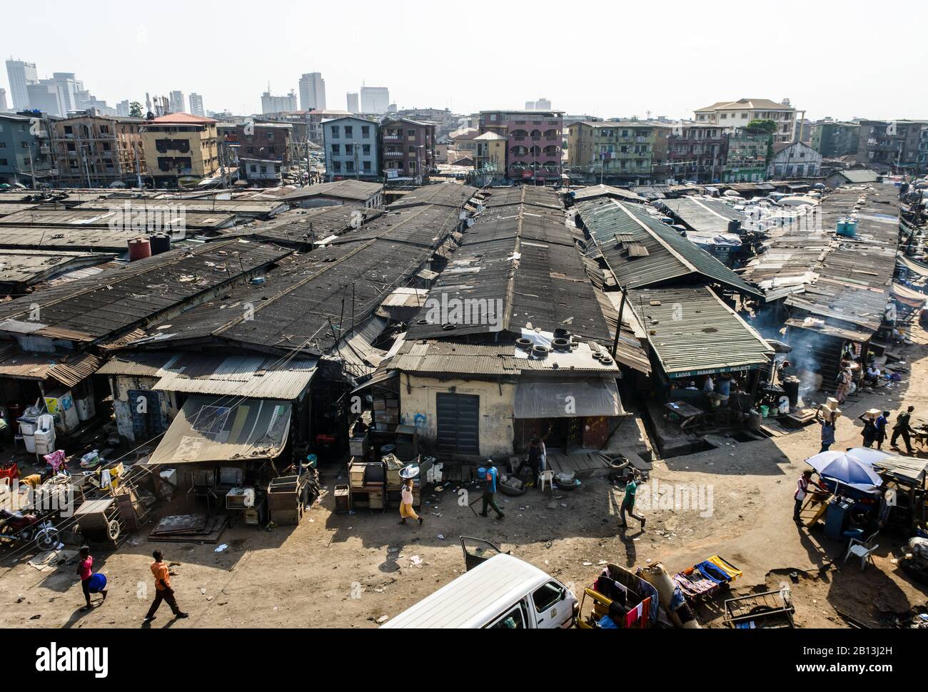 Les bidonvilles flottantes de Lagos, Nigeria Banque D'Images