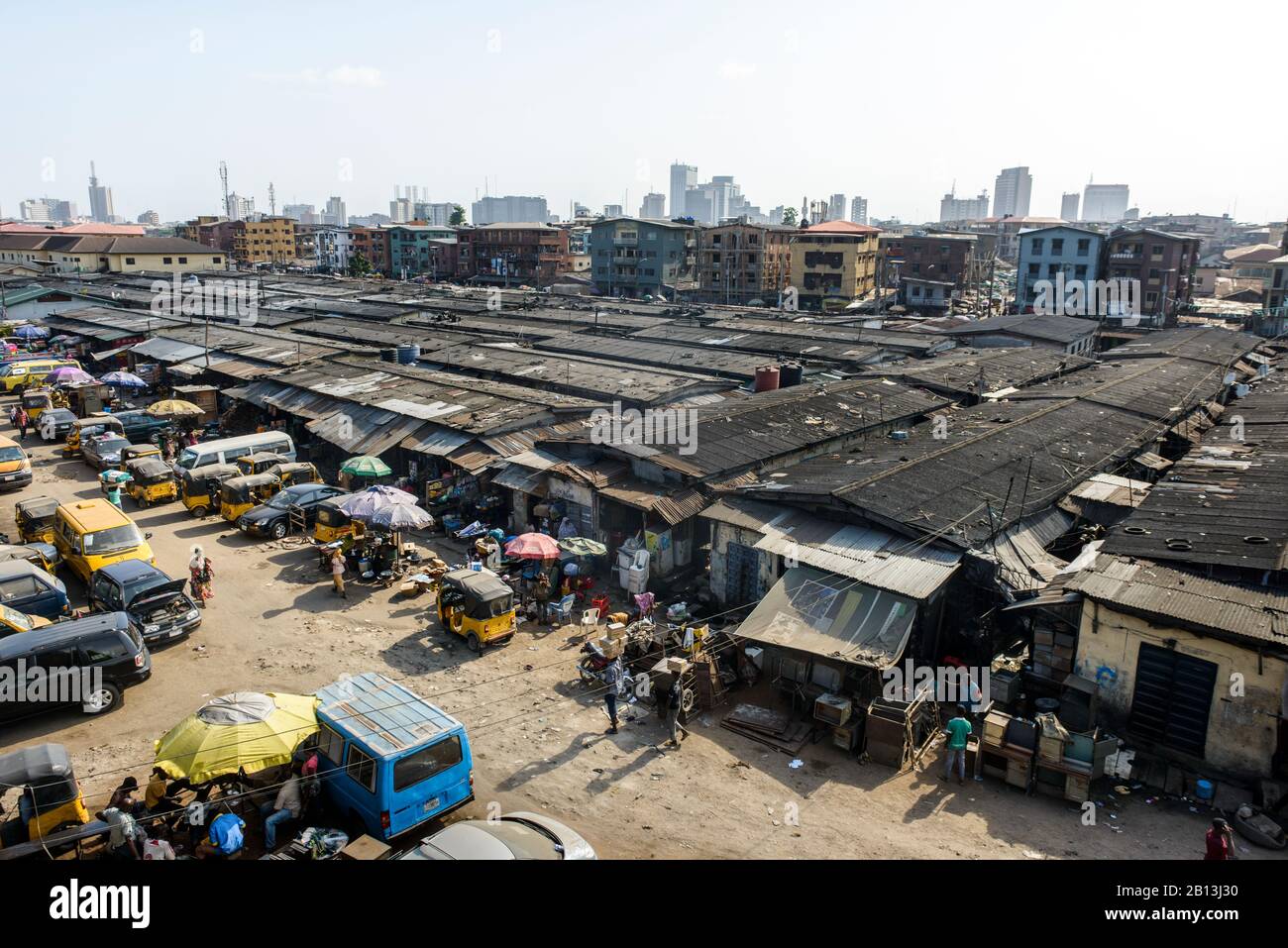 Les bidonvilles flottantes de Lagos, Nigeria Banque D'Images