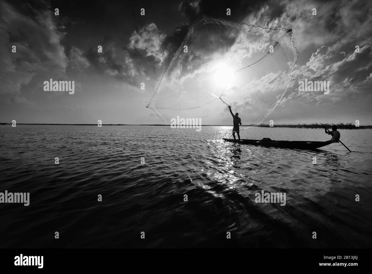 Pêcheurs du village flottant de Ganvi√ ©,Bénin,Afrique Banque D'Images