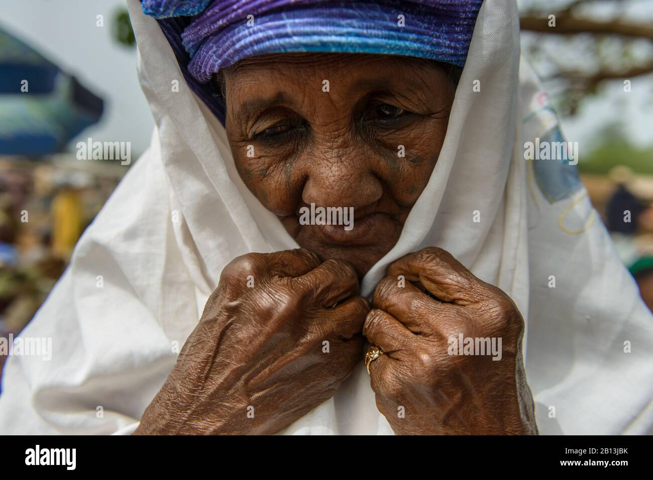 Femme de la tribu Fulani du nord du Bénin, Afrique Banque D'Images