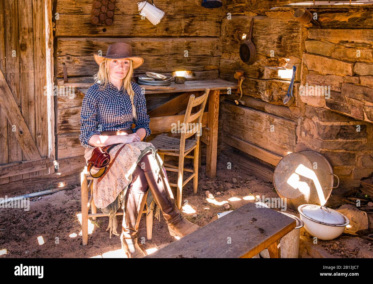 Pioneer Living History Museum : Épouse De La Ferme Banque D'Images