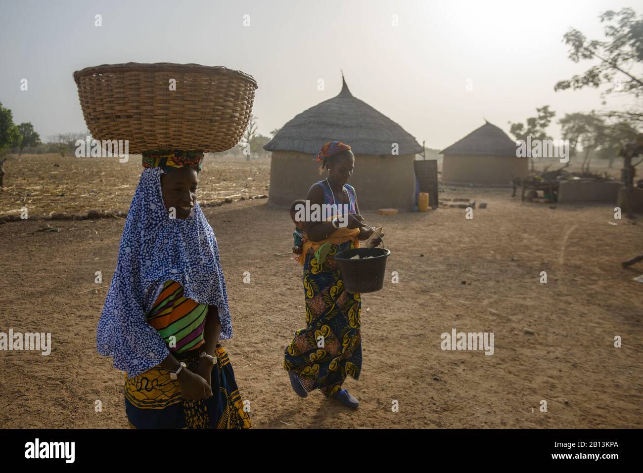 La vie rurale dans un village Peul du Sahel, dans le nord-est du Burkina Faso Banque D'Images