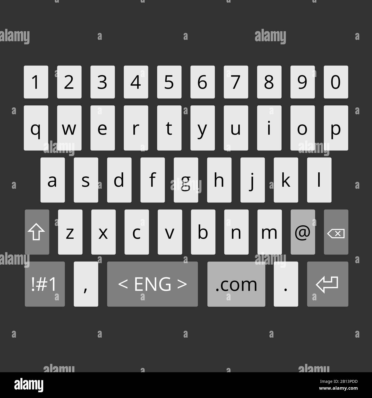 Clavier vectoriel de smartphone sur fond noir Illustration de Vecteur