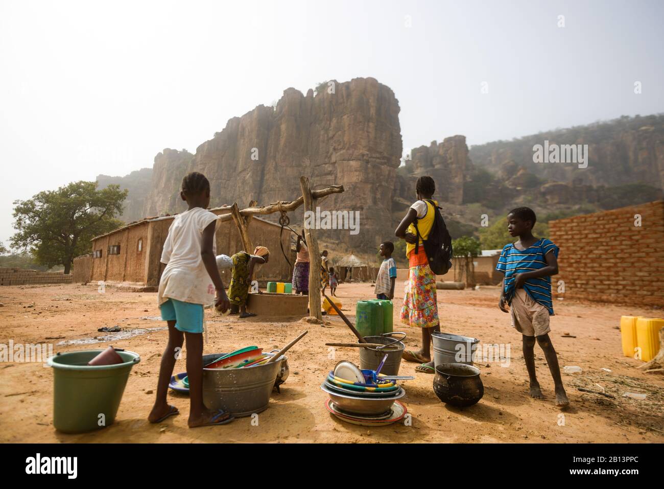 La vie du village dans les zones rurales du Mali, Banque D'Images