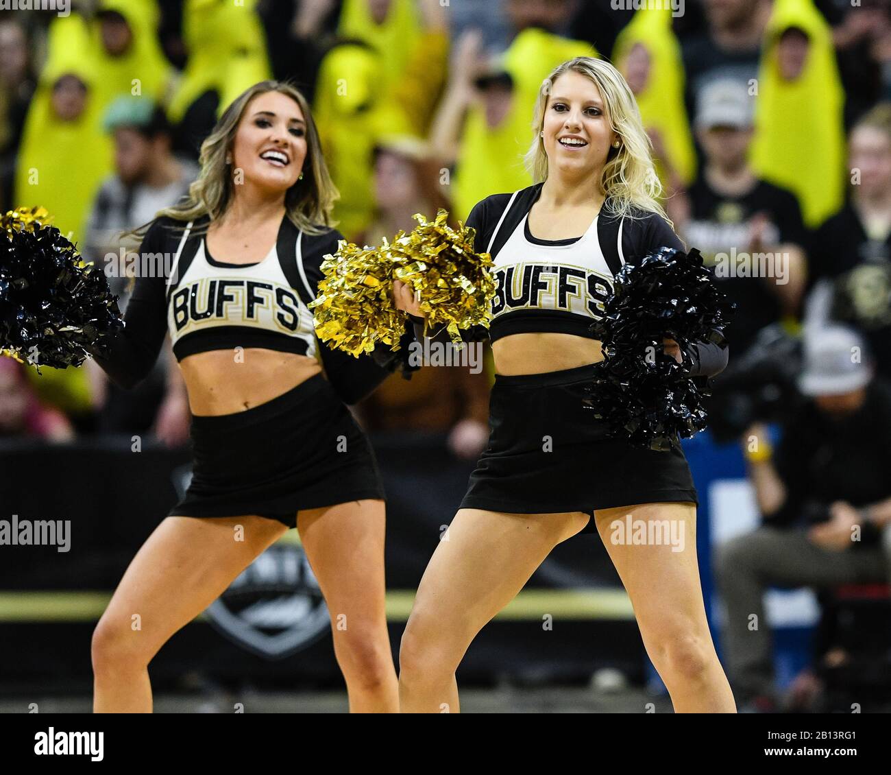 22 février 2020: Les meneurs du Colorado se sont produits dans la deuxième moitié du match de basket-ball masculin entre le Colorado et l'UCLA au Coors Events Center de Boulder, CO. L'UCLA s'est ralliée pour battre les Buffaloes 70-63. Derek Regensburger/CSM. Banque D'Images