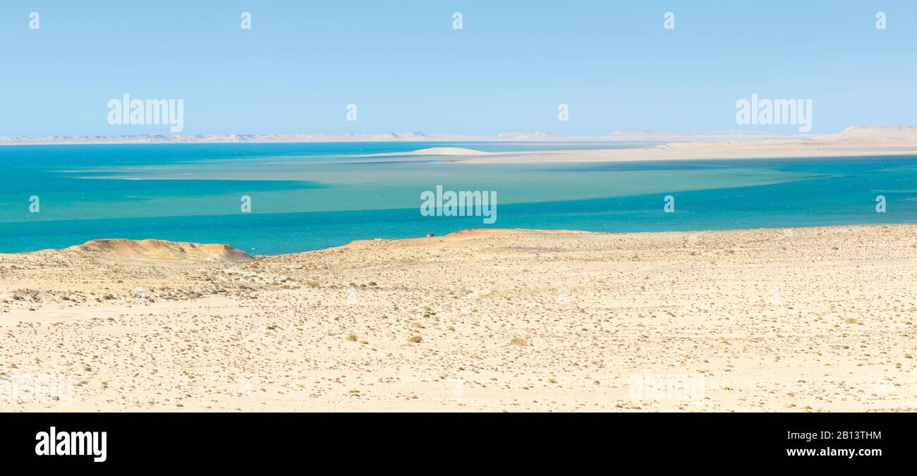 Lorsque le Sahara rencontre l'océan Atlantique. Sahara Occidental Banque D'Images