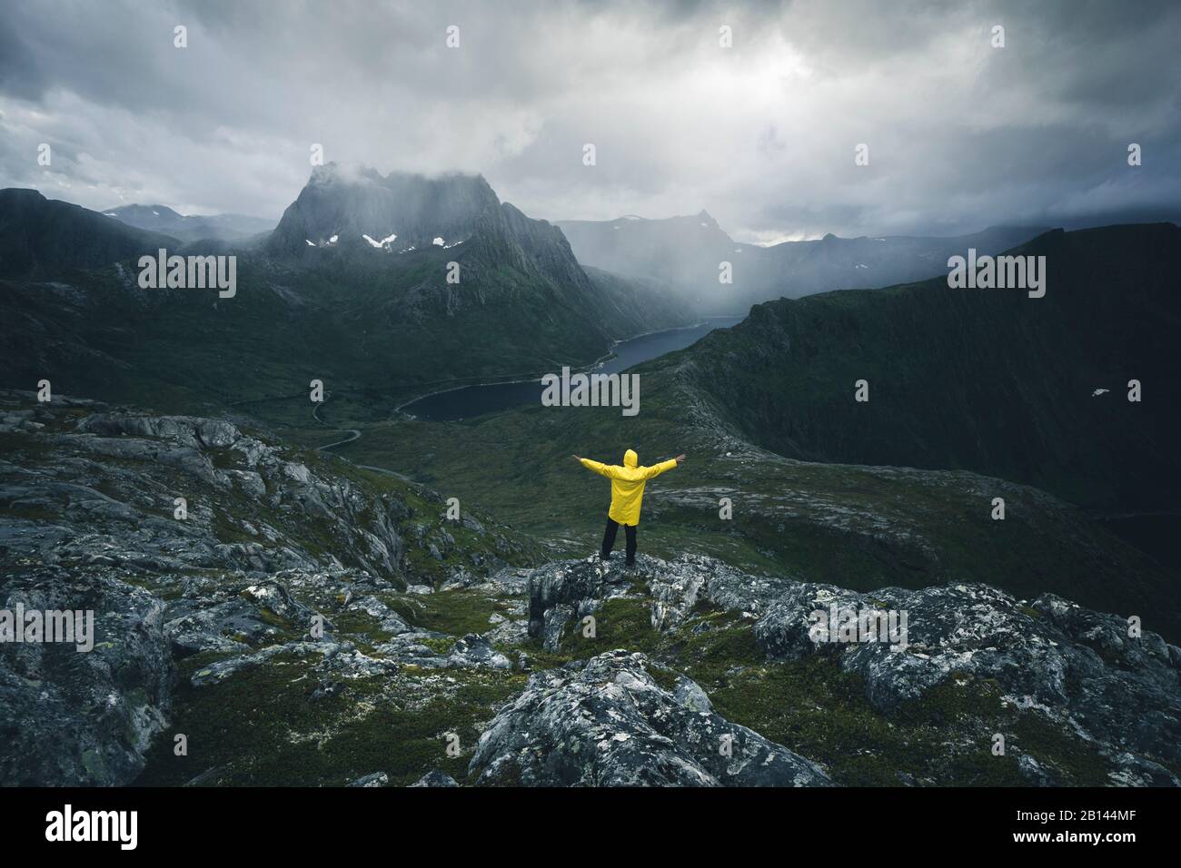 Songe d'une randonnée à travers les montagnes de Senja, Norvège Banque D'Images