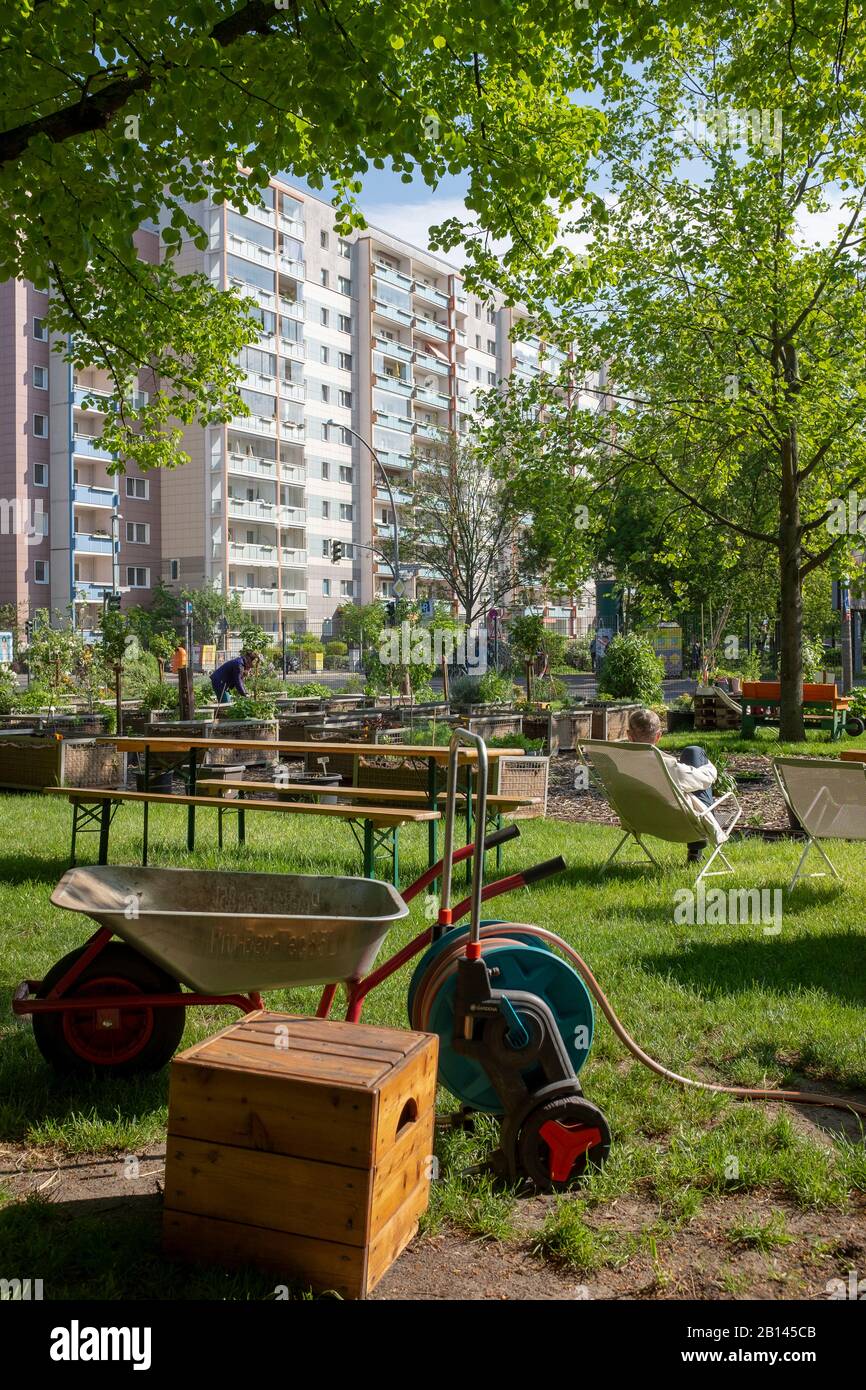 Urban Gardening, Site De Vattenfall, Köpenicker Straße, Kreuzberg, Berlin Banque D'Images
