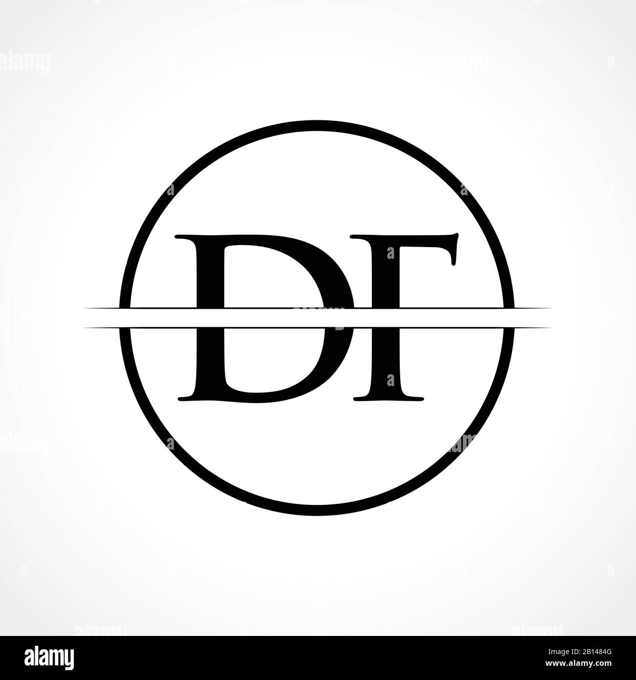 Modèle Vectoriel De Conception De Logo Df Initial Avec Couleur Noire. Logo DF Illustration de Vecteur