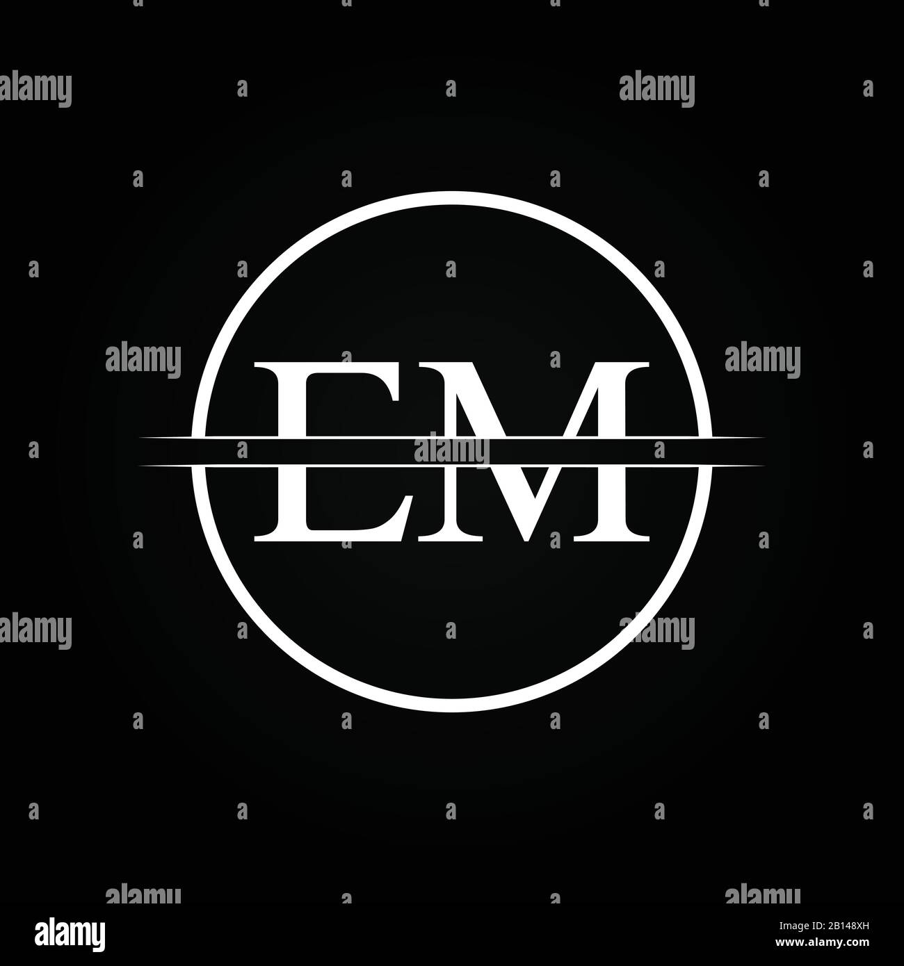 Lettre EM initial lié logo Vector Modèle. EM Logo Design Illustration de Vecteur