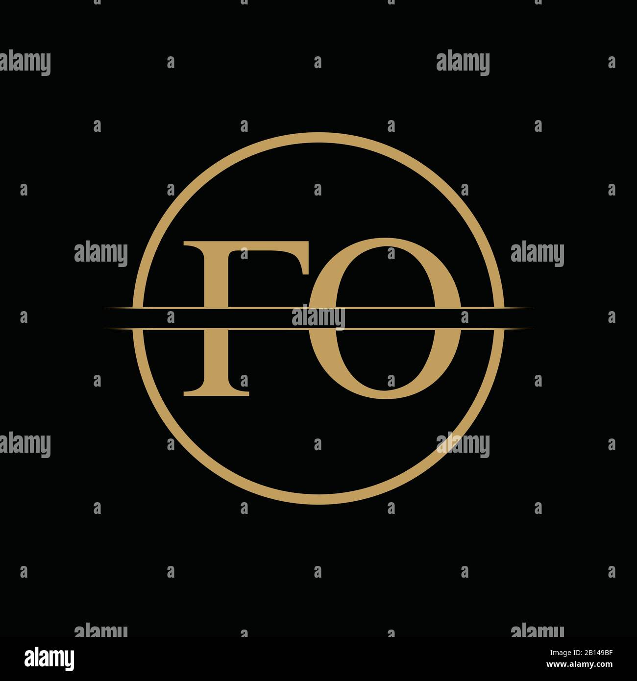 FO modèle vectoriel de conception de logo de type lettre. Résumé lettre FO logo Design Illustration de Vecteur