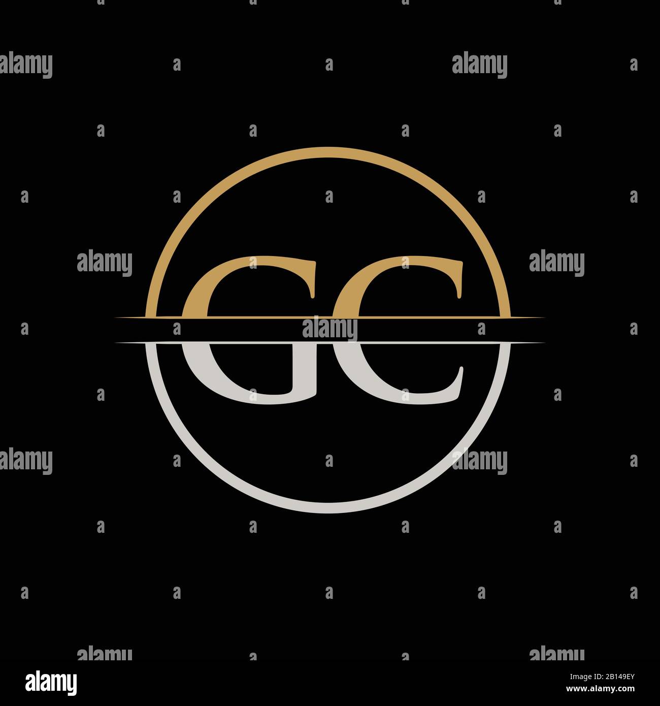 Modèle vectoriel de conception de logo de type lettre GC. Première lettre GC logo Design Illustration de Vecteur