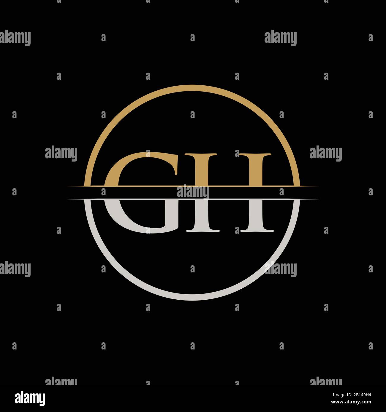 GH lettre Type logo modèle vectoriel de conception. Première lettre logo GH Design Illustration de Vecteur