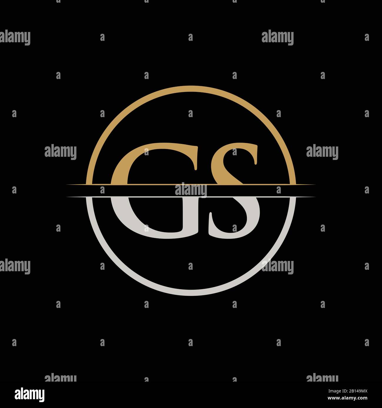 Modèle vectoriel GS lettre Type logo Design. Première lettre GS logo Design Illustration de Vecteur