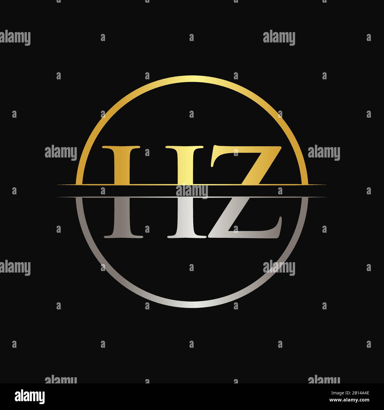 HZ Type de lettre modèle vecteur de conception de logo. Résumé Lettre HZ Logo Design Illustration de Vecteur
