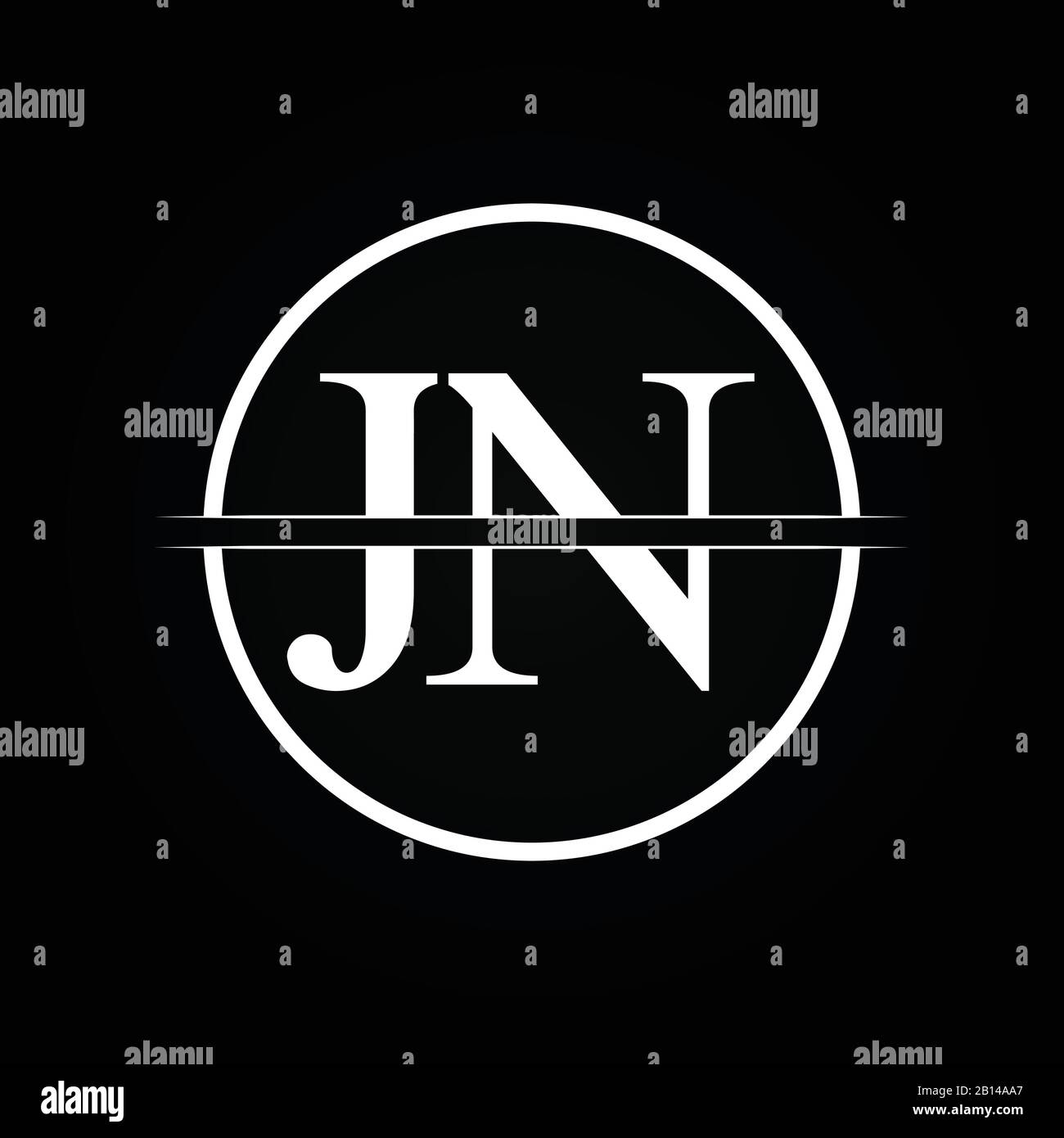 Jean lettre Type Modèle de vecteur de conception de logo. Résumé Lettre JN Logo Design Illustration de Vecteur