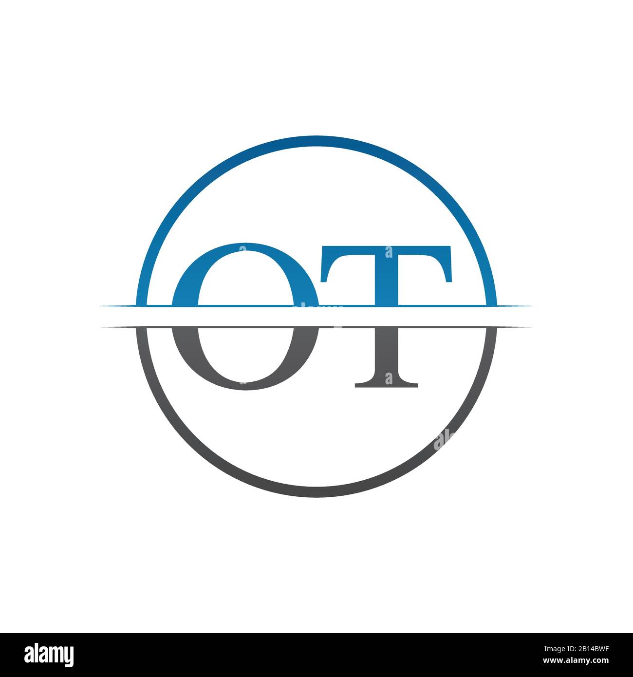 Modèle Vectoriel De Conception De Logo Ot Lettre De Monogramme Initial. Logo Lettre Ot Illustration de Vecteur