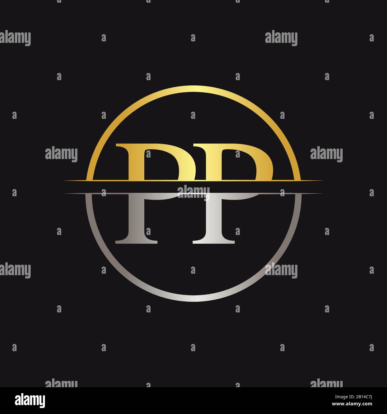 Modèle Vectoriel De Conception De Logo Pp Lettre De Monogramme Initial. Logo Lettre Pp Illustration de Vecteur