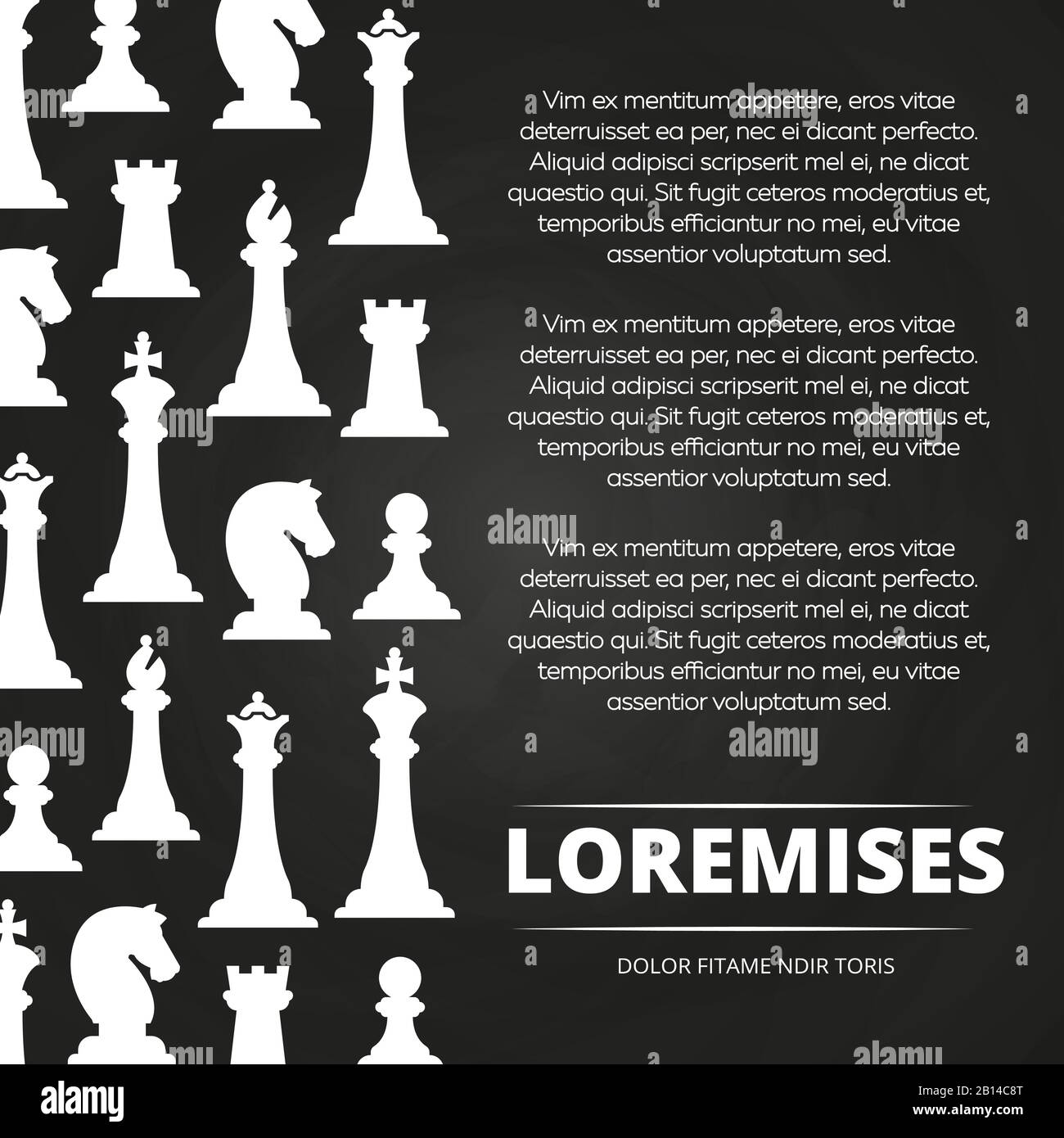 Motif affiche en tableau de surveillance des pièces d'échecs. Jeu de stratégie et bataille, illustration vectorielle Illustration de Vecteur