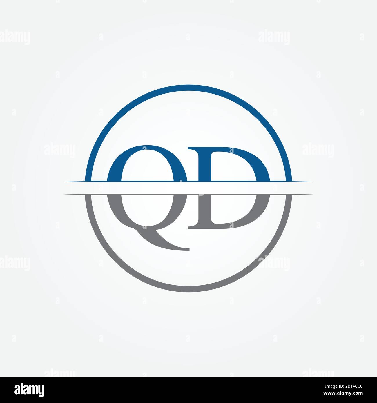 Modèle Vectoriel De Conception De Logo Qd Avec Lettre De Monogramme Initial. Conception Du Logo Qd Letter Illustration de Vecteur