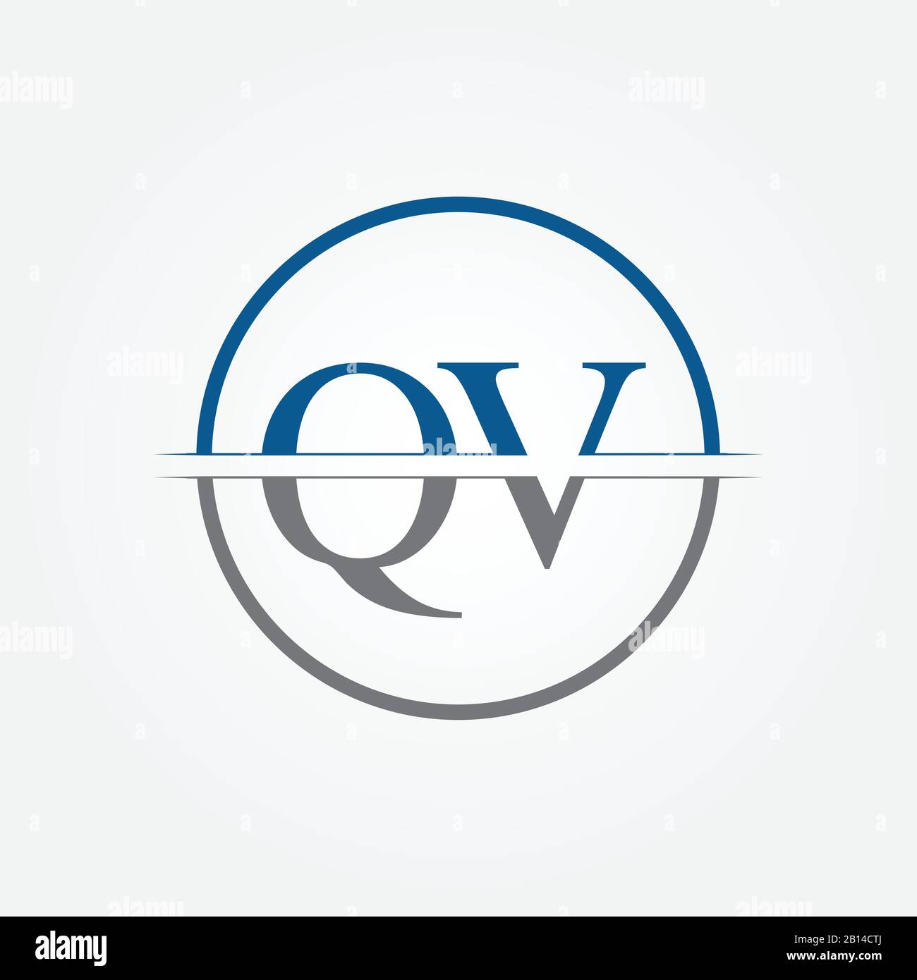 Modèle Vectoriel De Conception De Logo Qv Lettre Au Monogramme Initial. Conception Du Logo Qv Letter Illustration de Vecteur