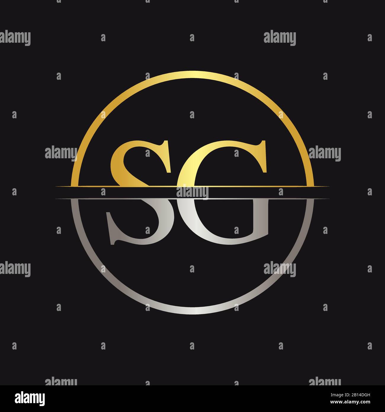 Lettre initiale SG Logo Design Vector Modèle. Lettre SG Logo Design Illustration de Vecteur