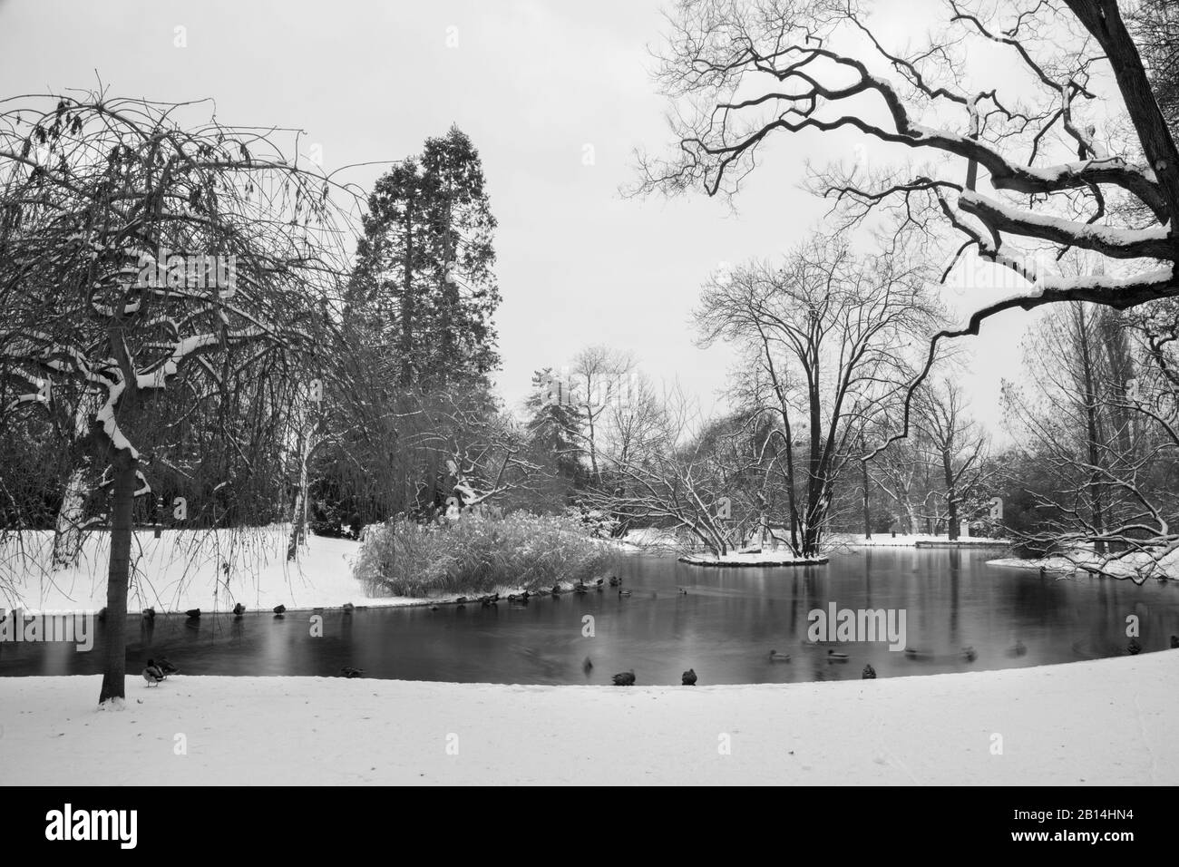 Vienne - le Stadtpark en hiver matin Banque D'Images