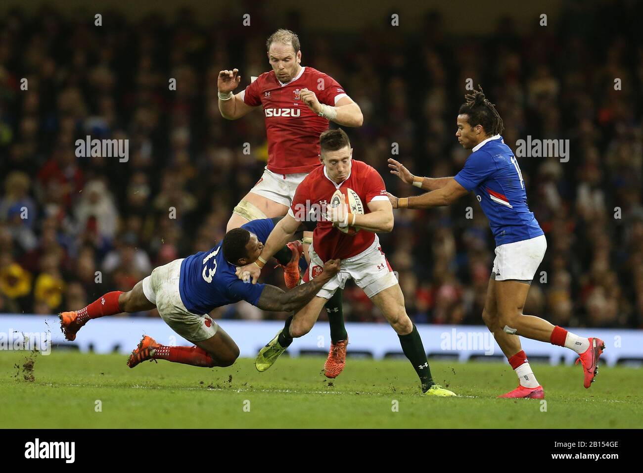 Josh Adams du Pays de Galles (c) en action. Match de rugby international de championnat Guinness Six Nations 2020 au Principauté Stadium de Cardiff, Pays de Galles, Royaume-Uni le samedi 22 février 2020. Pic d'Andrew Orchard/Alay Live News S'IL VOUS PLAÎT NOTER QUE L'IMAGE EST DISPONIBLE À DES FINS ÉDITORIALES SEULEMENT Banque D'Images