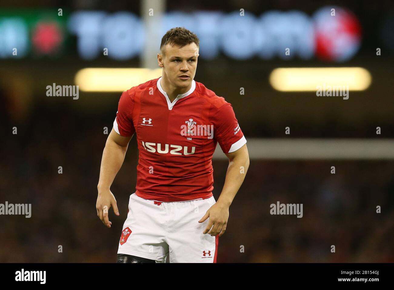 Jarrod Evans, du Pays de Galles, regarde. Match de rugby international de championnat Guinness Six Nations 2020 au Principauté Stadium de Cardiff, Pays de Galles, Royaume-Uni le samedi 22 février 2020. Pic d'Andrew Orchard/Alay Live News S'IL VOUS PLAÎT NOTER QUE L'IMAGE EST DISPONIBLE À DES FINS ÉDITORIALES SEULEMENT Banque D'Images