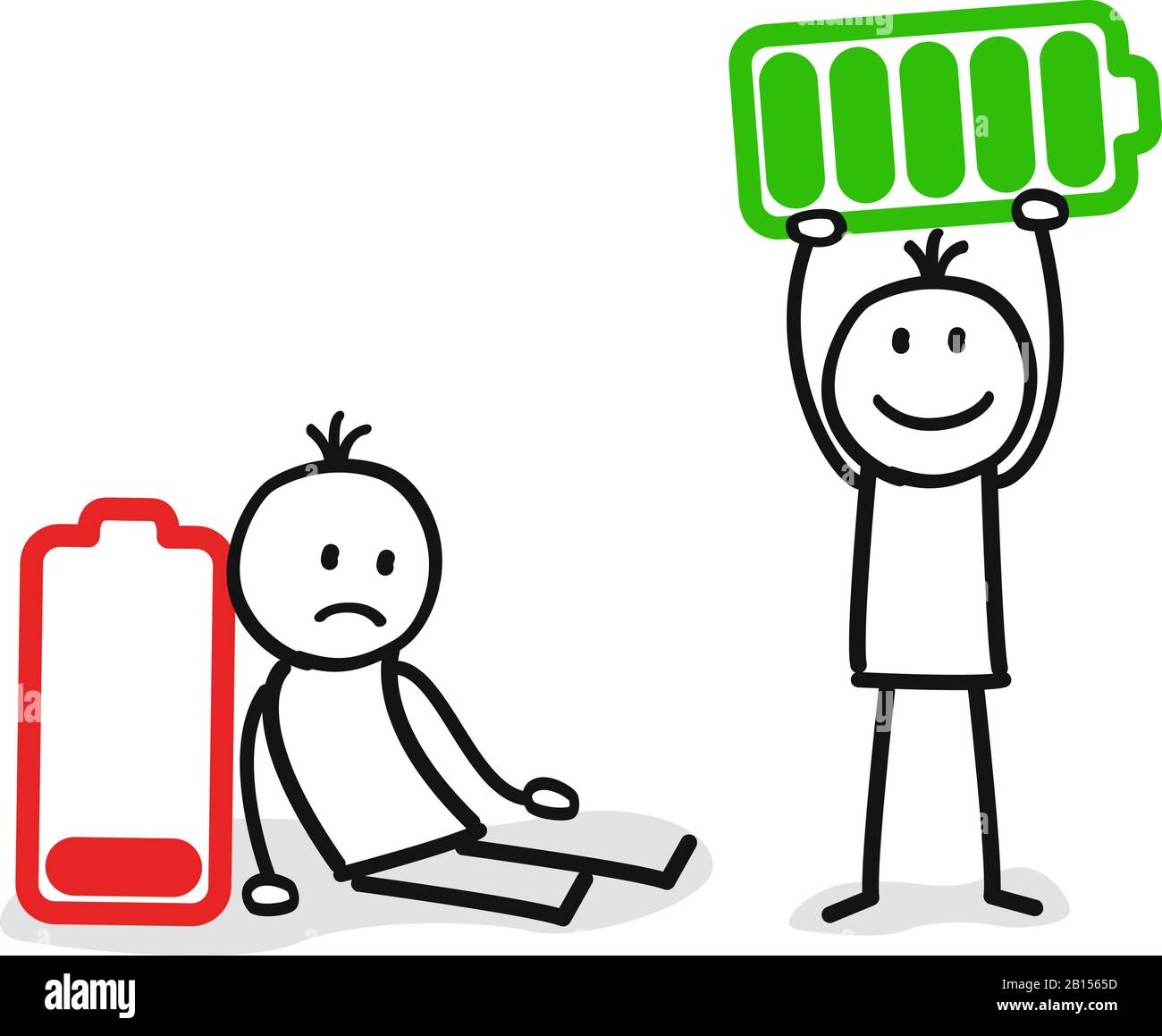 personne à faible énergie et pleine énergie Illustration de Vecteur