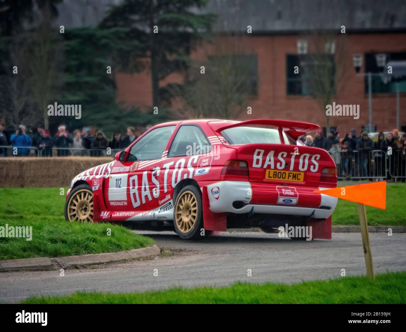 Ford Escourt-Cosworth sur la scène du rallye au Race Retro Motorsport Show Stoneleigh Park Warwickshire Royaume-Uni.. Banque D'Images