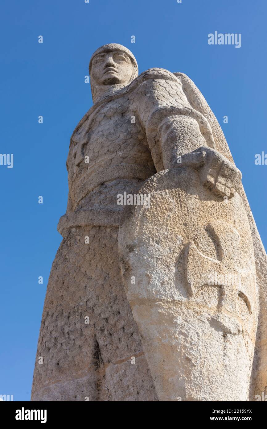 Sculpture de Diego Rodriguez, (fils d'El Cid campeador) dans la ville de Burgos, Espagne Banque D'Images