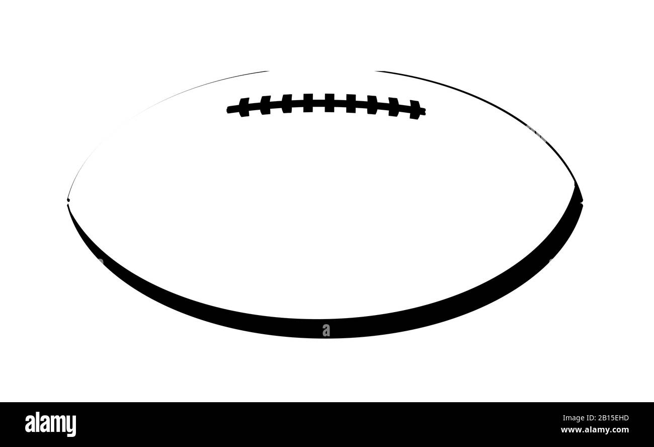 Ballon de rugby ovale atypique en dessin en ligne noire Illustration de Vecteur