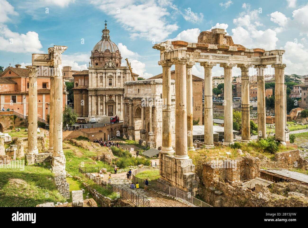 Ruines du Forum romain de Rome, Italie Banque D'Images