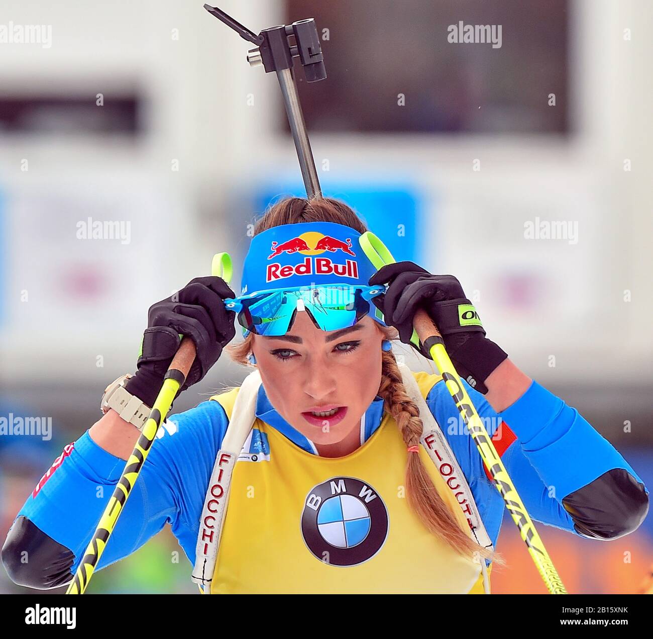 Dorothea wierer (ita) dans la zona poligono pendant la coupe du monde de l'IBU Biathlon 2020 - démarrage de masse des femmes, biathlon à Anterselva (BZ), Italie, 23 février 2020 Banque D'Images