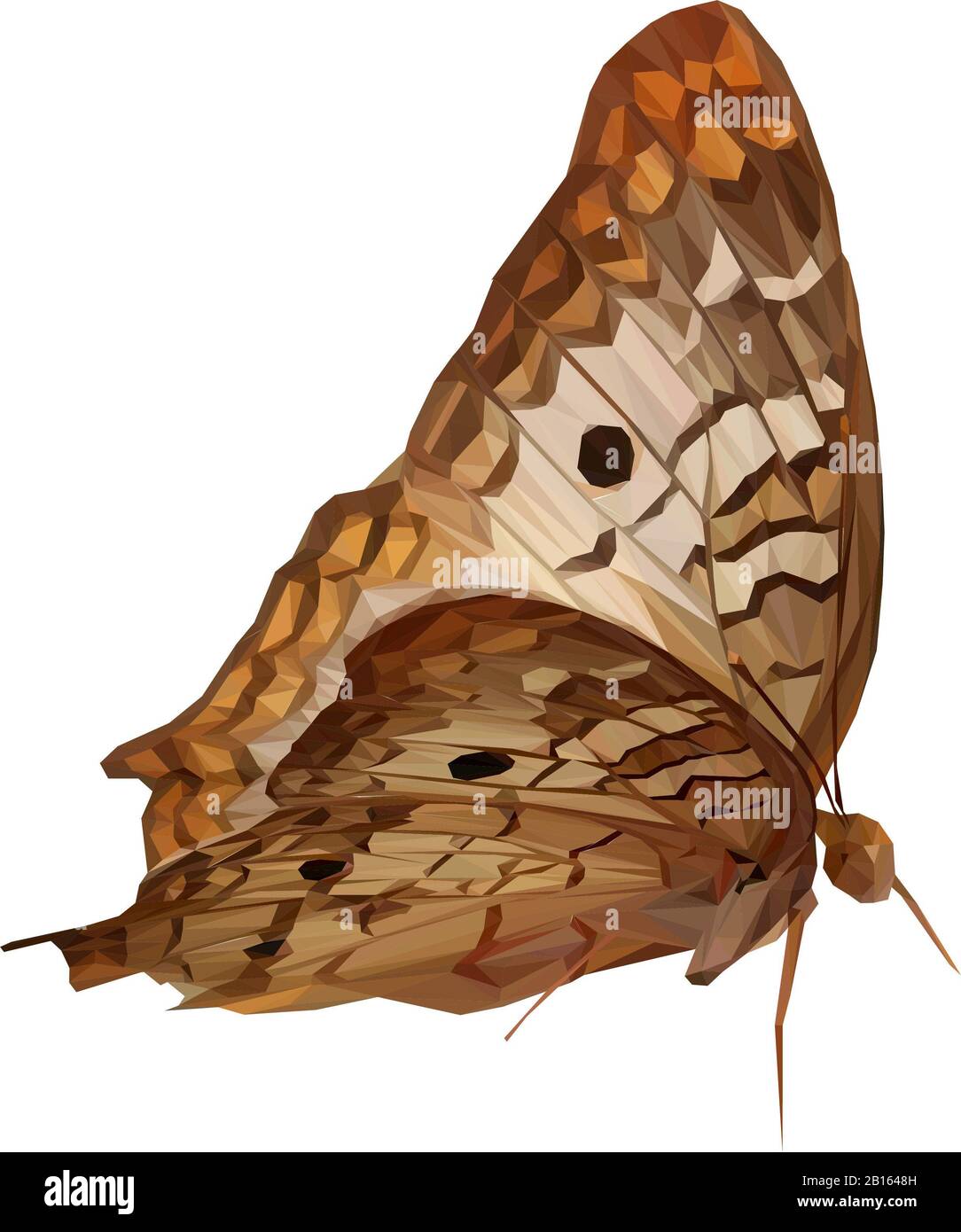 Illustration poly basse d'un papillon marron Banque D'Images