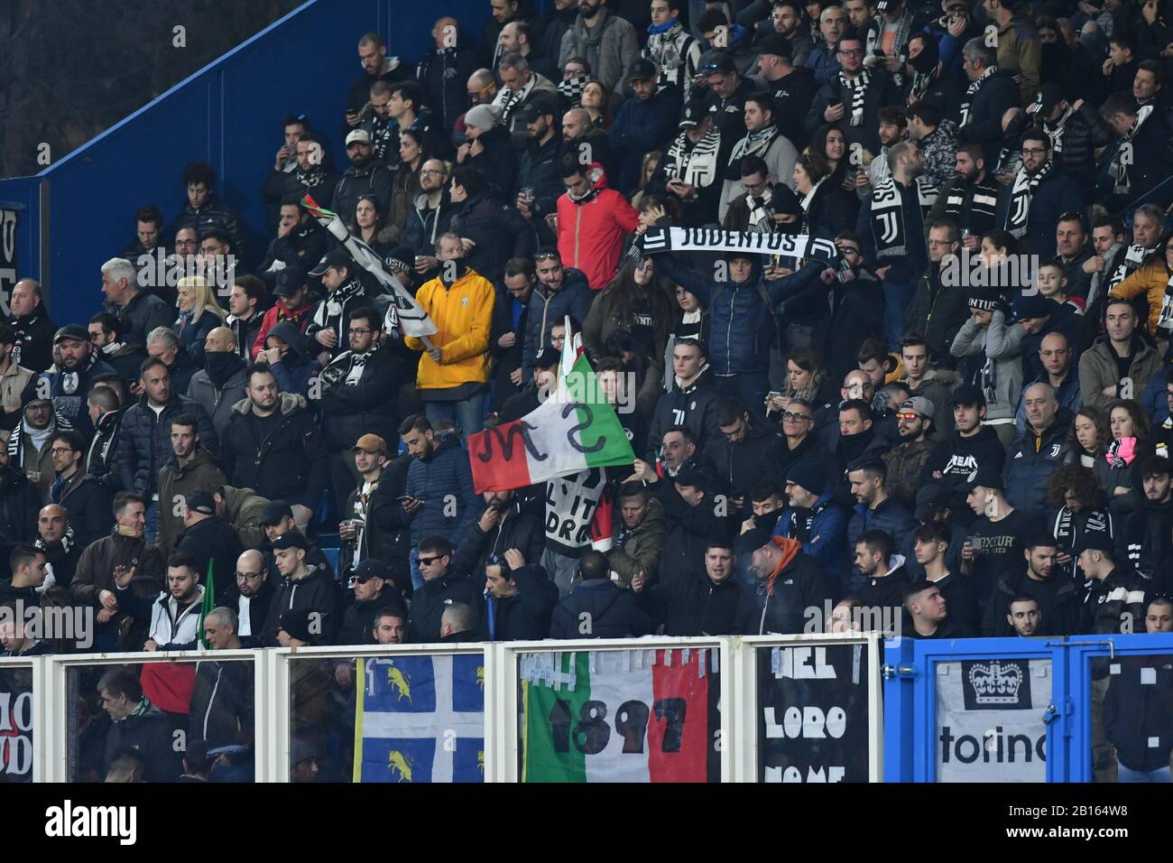 Fans juventus pendant S.P.A.L. vs Juventus FC, Ferrara, Italie, 22 février 2020, Football italien Serie UN match de football Banque D'Images