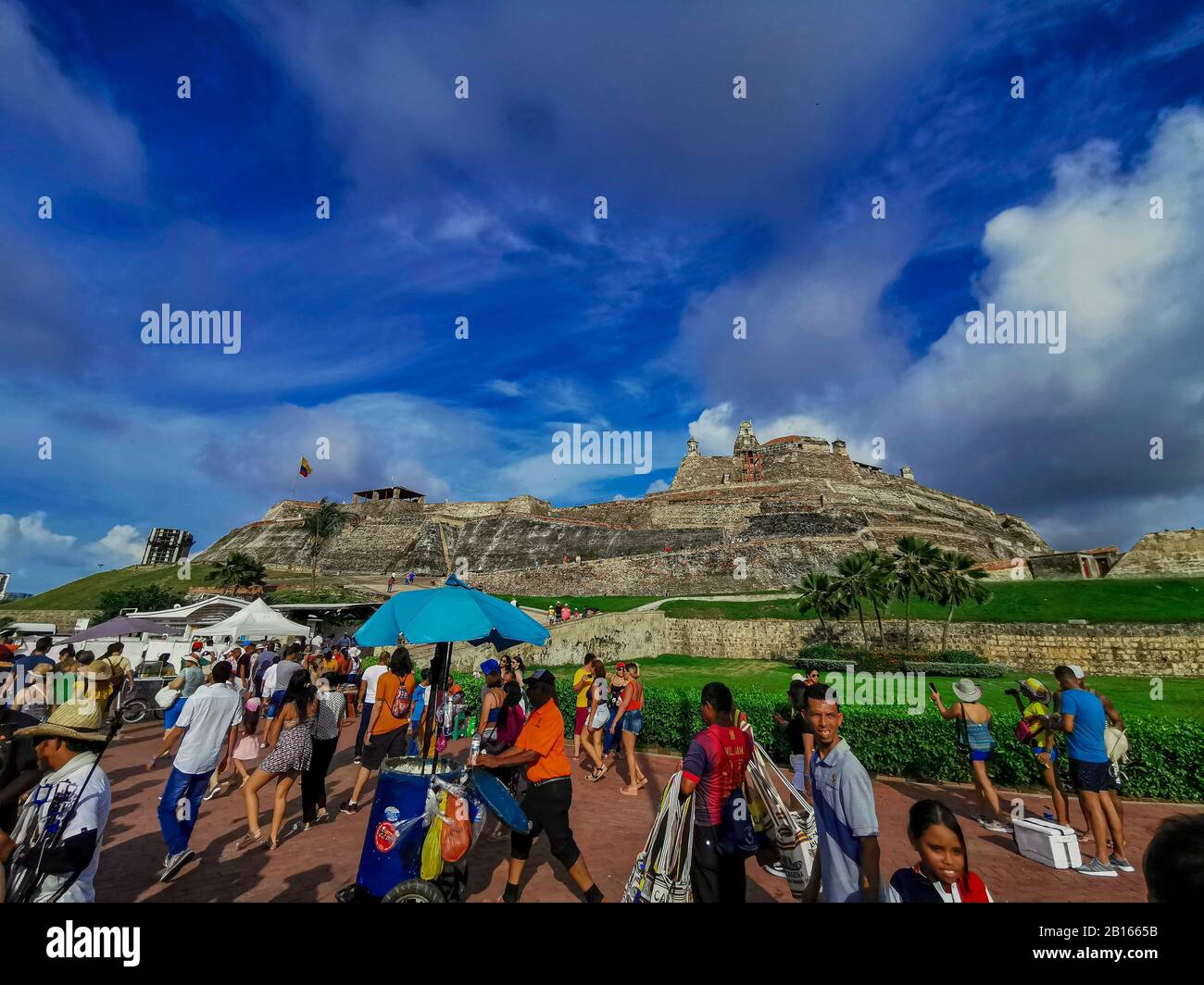 Carthagène, COLOMBIE - 05 NOVEMBRE 2019 : Château Castillo de San Felipe de Barajas à Cartagena de Indias, Colombie. Banque D'Images